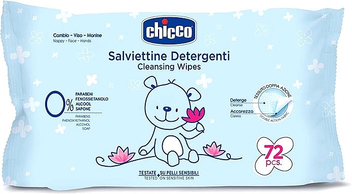 GIFT! Soft Cleansing Wet Wipes, 72 pcs - Chicco Baby Cleansing Wipes — photo N1