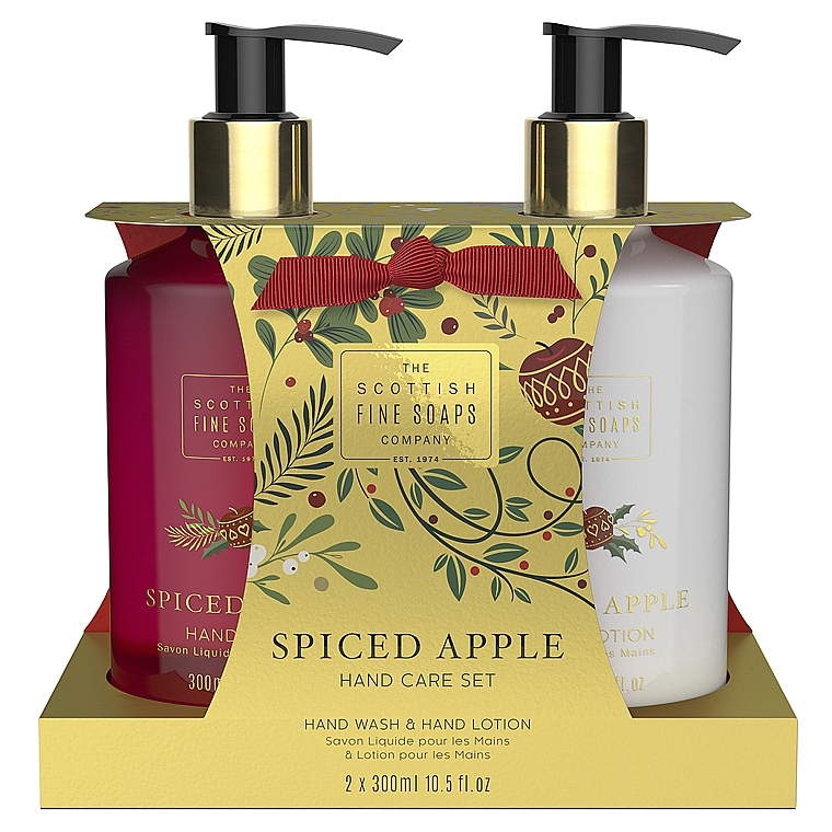 Set - Scottish Fine Soaps Spiced Apple Hand Care Set (h/wash/300ml + h/lot/300ml) — photo N1