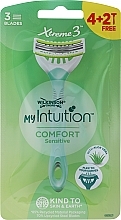 Disposable Razor with 3 Rotating Blades, 6 pcs - Wilkinson Sword My Intuition Xtreme 3 Comfort Sensitive — photo N1