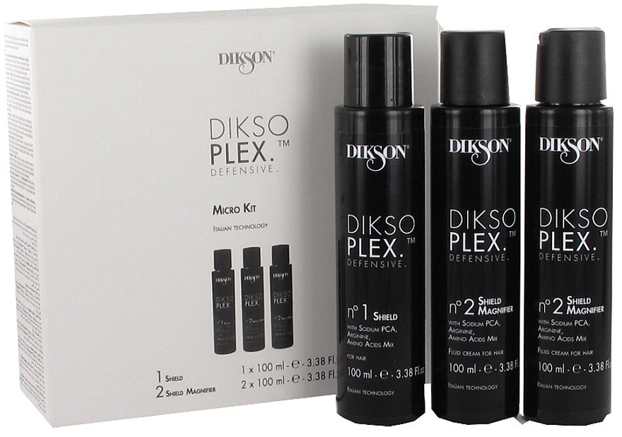 Professional Hair Care Mini Set - Dikson Dikso Plex (shield/100ml + hair/cr/2x100ml) — photo N2