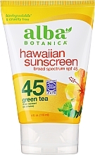 Green Tea Sunscreen SPF45 - Alba Botanica Natural Hawaiian Sunscreen Revitalizing Green Tea Broad Spectrum SPF 45 — photo N1