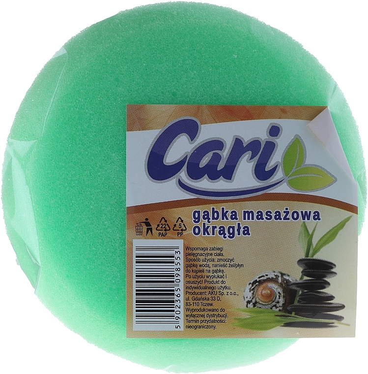 Rounde Shower Sponge, green-white - Cari — photo N1