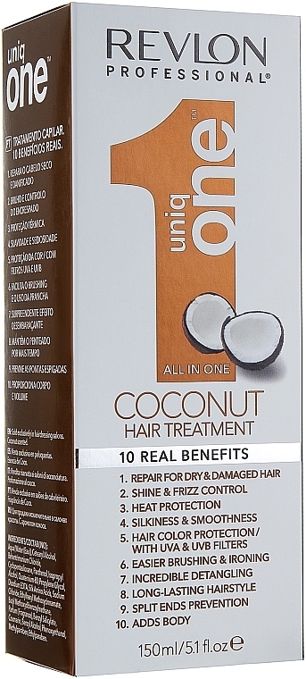 Mask Spray with Coconut Scent - Revlon Professional Uniq One All in One Coconut Hair Treatment — photo N5