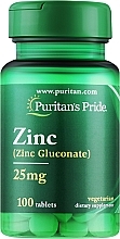 Fragrances, Perfumes, Cosmetics Zinc Dietary Supplement, 25 mg - Puritan's Pride Zinc Gluconate