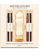 Fragrances, Perfumes, Cosmetics Set - Makeup Revolution Creme Highlight and Contour Kit (highlight/3.5g + concealer/7g + brush/1pc)