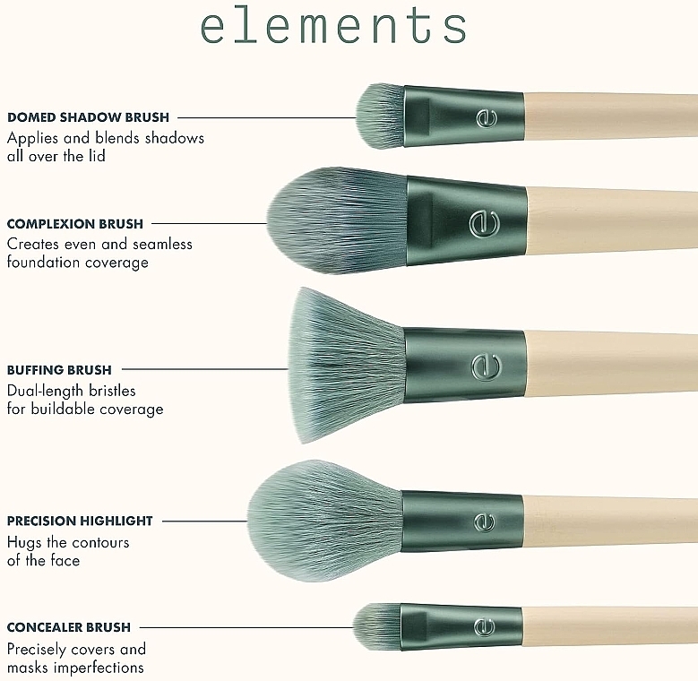 Makeup Brush Set - EcoTools Elements Collection Supernatural Face Kit — photo N4