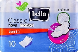 Fragrances, Perfumes, Cosmetics Pantiliners Classic Nova Comfort Drainette, 10 pcs - Bella