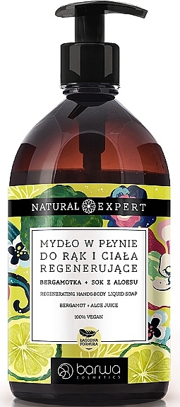 Liquid Body Soap 'Bergamotka' - Barwa Honey Natural Expert Liquid Soap — photo N1