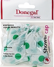 Fragrances, Perfumes, Cosmetics Shower Cap, 9298, white with green polka dots - Donegal