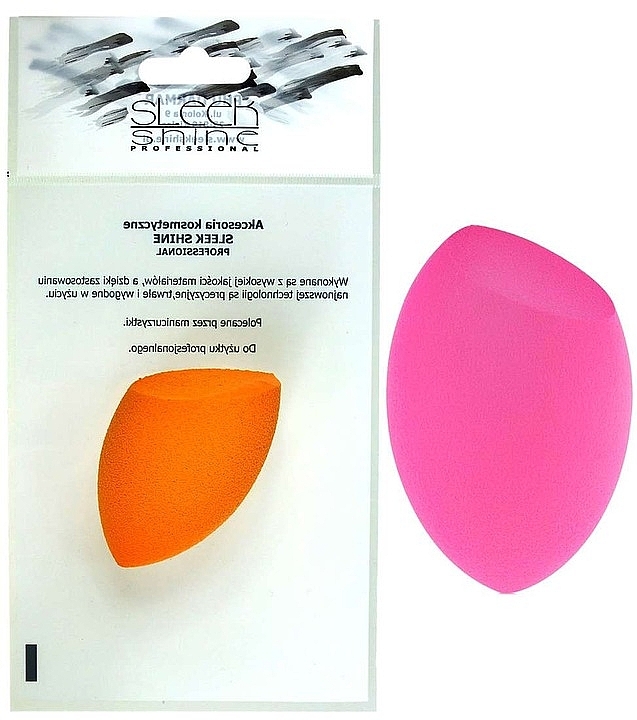 Makeup Sponge Blender, 4 x 6 cm, pink - Sleek Shine Beauty Makeup Blender — photo N2