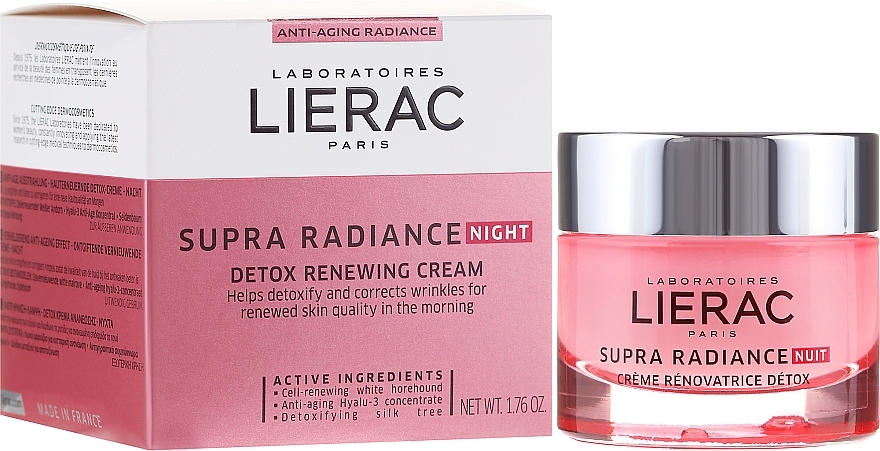 Detox Restoring Night Cream - Lierac Supra Radiance Creme Renovatrice Detox Nuit — photo N2