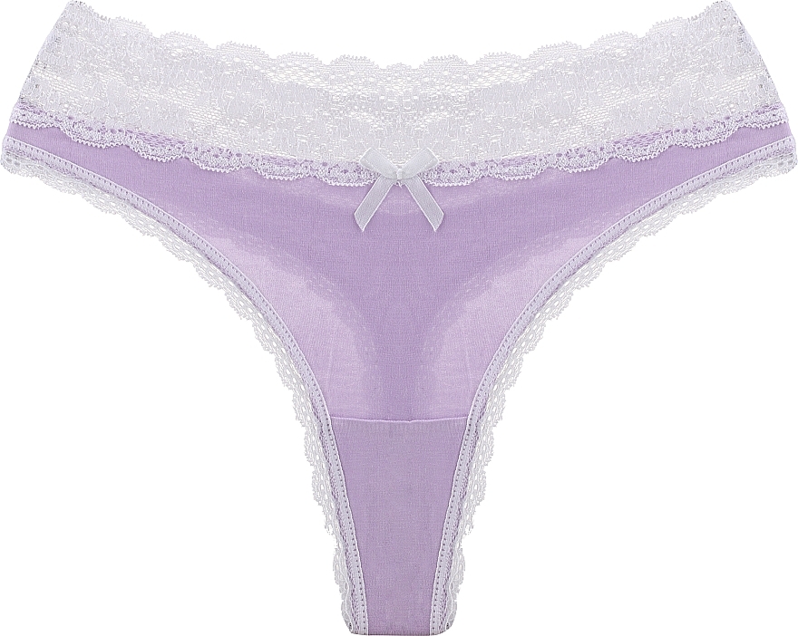 Rayon Thongs with Lace Waistband, violet - Moraj — photo N1