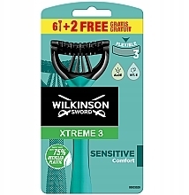Disposable Shaving Razor, 6+2 pcs - Wilkinson Sword Xtreme 3 Sensitive — photo N1