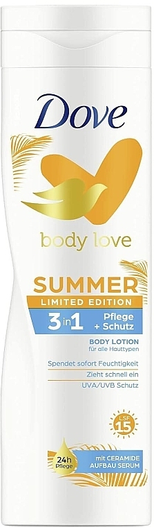 Love Summer Body Lotion - Dove Body Lotion with UVA/UVB Protection SPF15 — photo N1