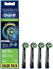Electric Toothbrush Head, 4 pcs - Oral-B Cross Action Black Power Toothbrush Refill Heads — photo N1