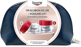 Fragrances, Perfumes, Cosmetics Set - Eucerin Hyaluron-Filler +Volume Lift Skin Care 2023 (day/cr/50ml + night/cr/50ml + pouch)