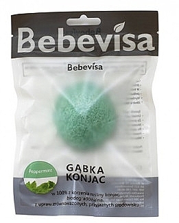 Face Wash Sponge "Pepper Mint" - Bebevisa Konjac Sponge — photo N1