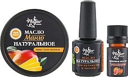 Skin & Nail Gift Set "Mango & Grapefruit" - Mayur (oil/50ml + oil/15ml + oil/5ml) — photo N1