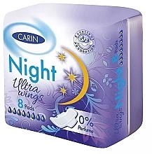 Fragrances, Perfumes, Cosmetics Sanitary Pads, 8 pcs - Carin Ultra Wings Night 0% Perfume