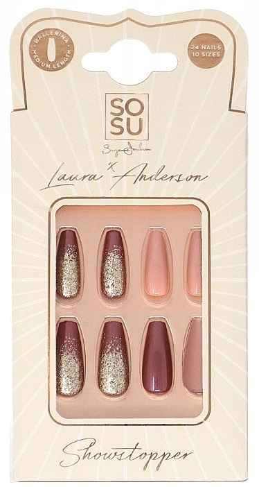 False Nail Set - Sosu by SJ False Nails Medium Balerina Laura Anderson Showstopper — photo N1