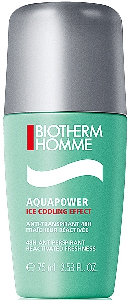 Men Roll-On Deodorant - Biotherm Homme Aquapower Ice Cooling Effect 48H Antiperspirant Deo — photo N1