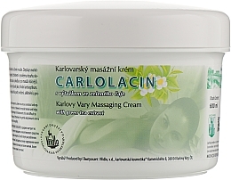 Massage Cream with Green Tea Extract - Vridlo Karlovarska Kosmetika Carlolacin — photo N2