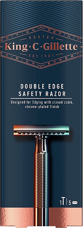 Razor with Double Blade and 5 Blades - Gillette King C. — photo N1