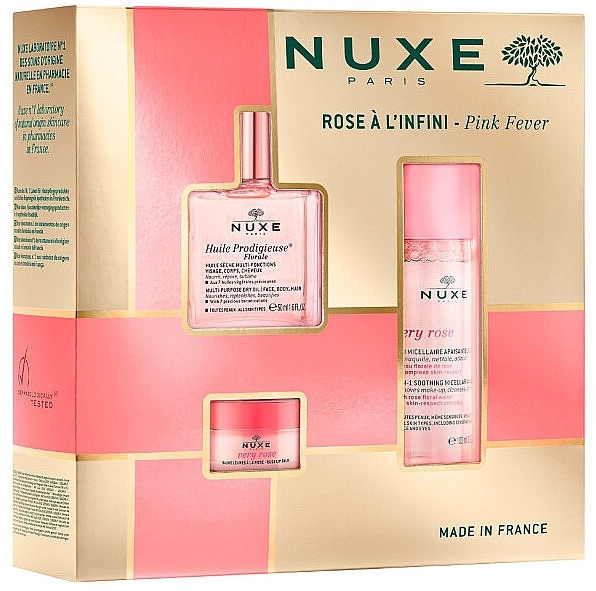 Set - Nuxe Pink Fever (oil/50ml + micellar/water/100ml + lip/balm/15g) — photo N1