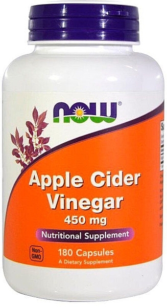 Dietary Supplement "Apple Cider Vinegar", 450mg - Now Foods Apple Cider Vinegar — photo N1