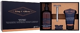 Fragrances, Perfumes, Cosmetics Set - Gillette King C. (sh/gel/350ml+shav/gel/150ml+razor/1pcs+razors/5pcs)