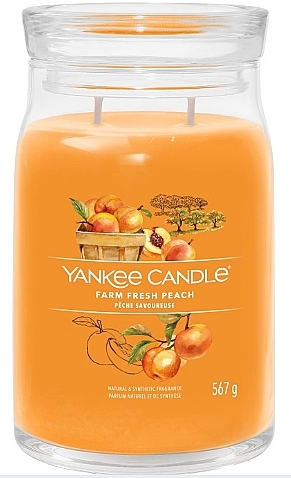 Scented Candle in Jar 'Farm Fresh Peach', 2 wicks - Yankee Candle Singnature — photo N2