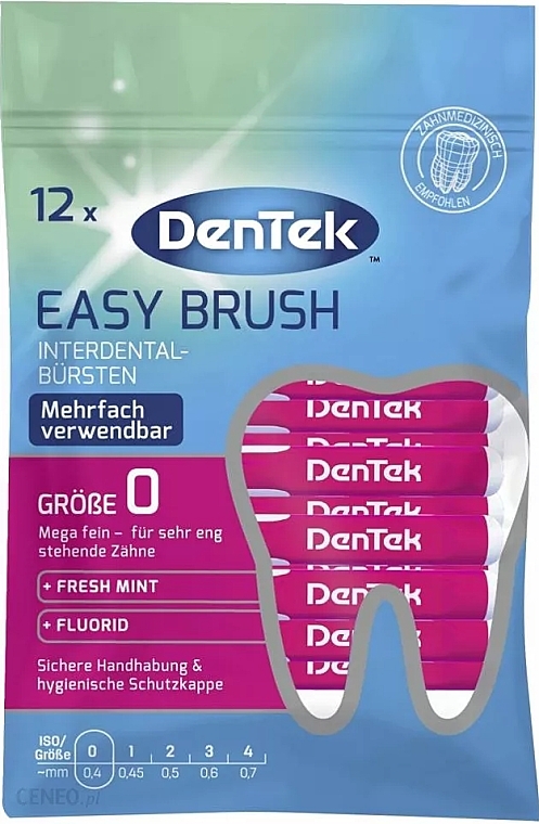 Interdental Brushes, 0.4 mm, Pack of 12 - DenTek Easy Brush — photo N1