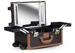 Fragrances, Perfumes, Cosmetics Rolling Makeup Case  - Ingolt Makeup Case With Wheels KC-158SB Brown