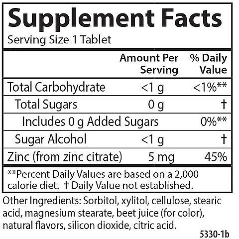 Chewable Zinc with Natural Berry Flavor, 5 mg - Carlson Labs Kid's Chewable Zinc — photo N1