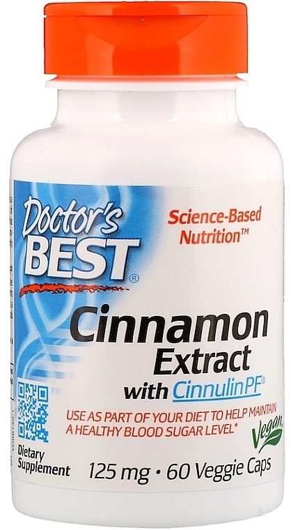 Dietary Supplement "Cinnamon Extract Cinnulin", 125 mg - Doctor's Best Cinnamon Extract Cinnulin PF — photo N1