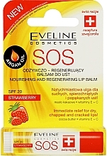 Fragrances, Perfumes, Cosmetics Repair Lip Balm "Strawberry" - Eveline Cosmetics Argan Oil Sos