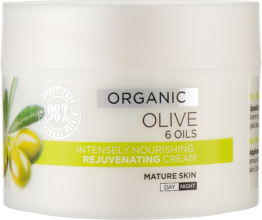 Nourishing & Rejuvenating Face Cream - Eveline Cosmetics Organic Olive Cream — photo N1