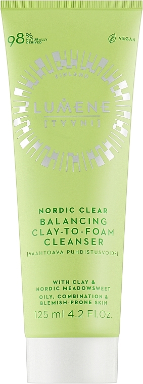 Cleansing Cream Foam - Lumene Nordic Clear Balancing Clay-To-Foam Cleanser — photo N1