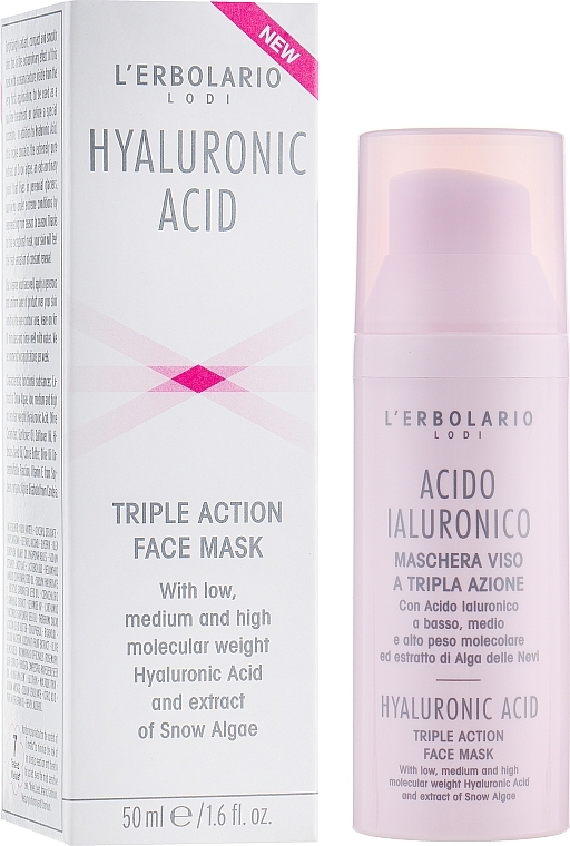 Face Mask with Hyaluronic Acid - L'Erbolario Acido Ialuronico Maschera Viso a Tripla Azione — photo N2