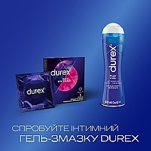 Latex Condoms with Silicone Lubricant, ribbed with anesthetic, 3 pcs - Durex Dual Extase — photo N5