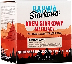 Fragrances, Perfumes, Cosmetics Mattifying Sulfur Cream - Barwa Anti-Acne Cream Sulfuric