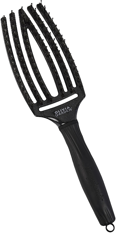 Hair Brush - Olivia Garden Fingerbrush Midnight Desert Black Onyx — photo N1