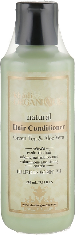 Natural Herbal Ayurvedic Conditioner "Green Tea & Aloe Vera" - Khadi Organique GreenTea Aloevera Hair Conditioner — photo N1