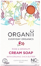 Fragrances, Perfumes, Cosmetics Rose & Geranium Soap - ORGANii Rose & Geranium Cream Soap