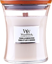 Scented Candle in Glass - Woodwick Hourglass Candle Tonka & Almond Milk — photo N1