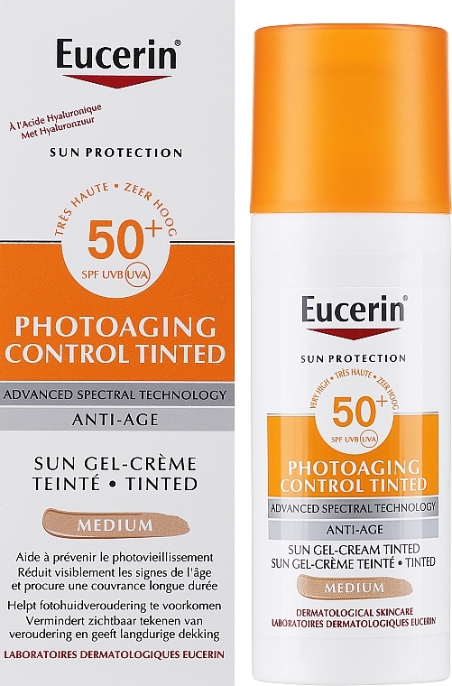 Gel-Cream - Eucerin Photoaging Control Tinted Sun Gel-Cream SPF50+ Medium — photo N1