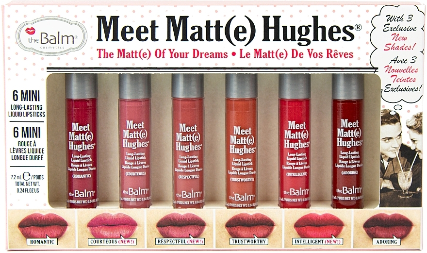 Matte Lipstick Mini Set - theBalm Meet Matt(e) Hughes Mini Kit 12 (lipstick/6x1.2ml) — photo N1