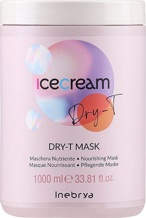 Dry, Colored & Waved Hair Mask - Inebrya Ice Cream Dry-T Mask — photo N3