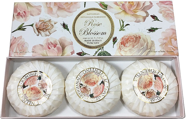 Soap Set "Rose" - Saponificio Artigianale Fiorentino Rose Blossom Soap — photo N2