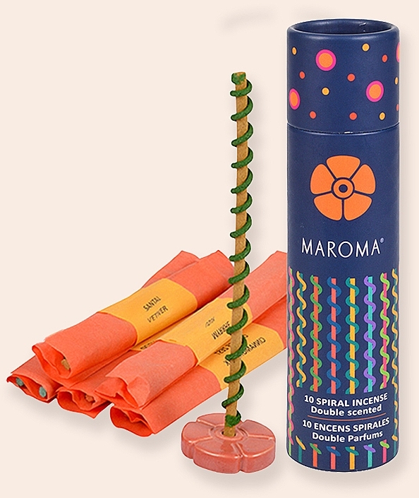 Incense Set No. 1 - Maroma Encens d'Auroville Double Scented Spiral Incense Sticks Orange — photo N5